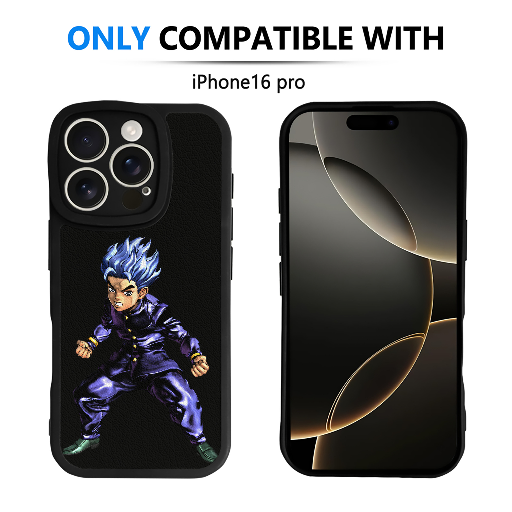 （画像用） ジョジョの奇妙な冒険 広瀨康一 JoJo's Bizarre Adventure Hirose Koichi 【iPhone 16シリーズ対応】シリコンスマホケース（レザー調） 材質：シリコン